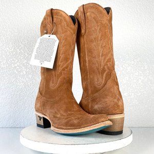 NEW Lane LEXINGTON Cowgirl Western Wear Boots 9 Brown Suede Cowboy Snip Toe Tall
